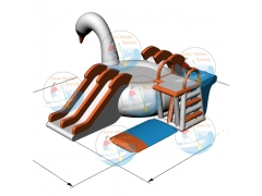 Гигантский надувной плавучий аквапарк с лебедем
