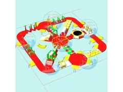 Популярный плавучий надувной аквапарк
 надувной аквапарк
