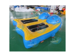 Inflatable Island includes Airstream 2 Riders Spin Cycle Flying Boat with Water Platform and Pads